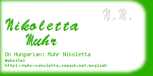 nikoletta muhr business card